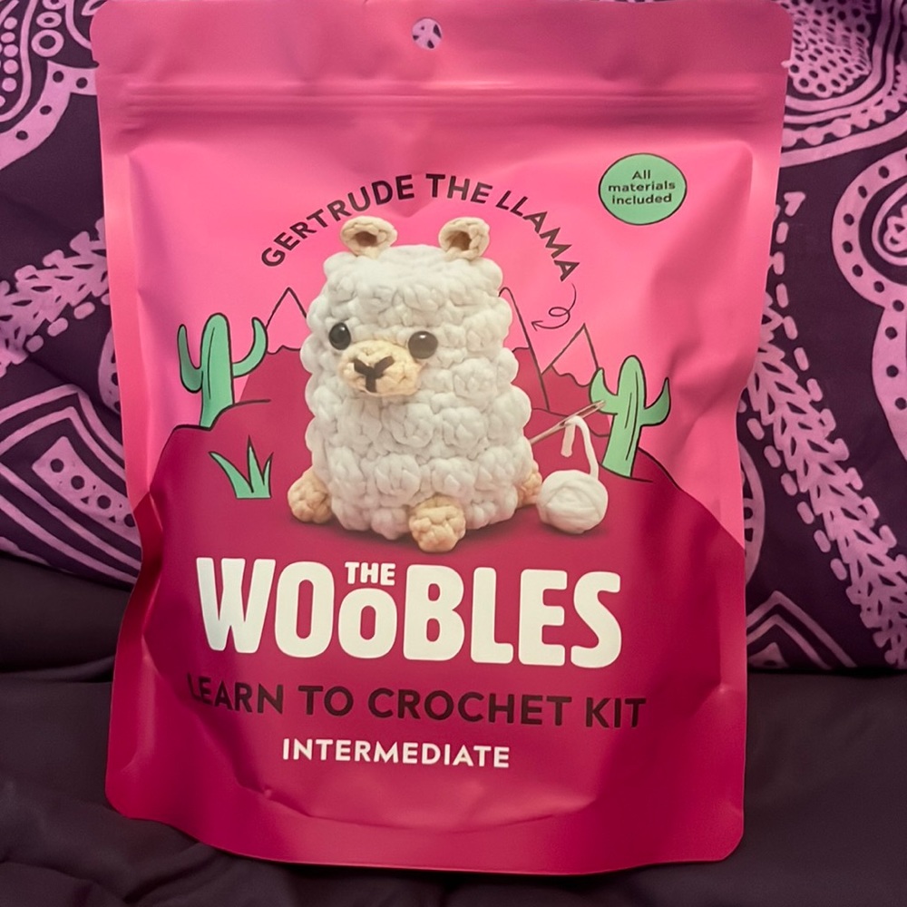 Woobles Gertrude the llama. Intermediate